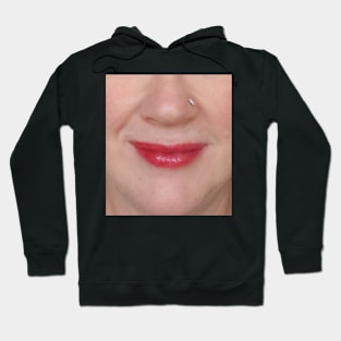 Glossy red-lipped smile Hoodie